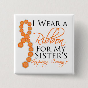Zuster's inspirerende moed - Leukemie Vierkante Button 5,1 Cm