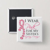 Zuster's Inspiring Courage - Borstkanker Vierkante Button 5,1 Cm (Voorkant /achterkant)