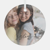 Zusters keepsake Kerst Foto Ornament (Voorkant)