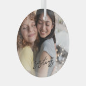 Zusters keepsake Kerst Foto Ornament (Voorkant Rechts)