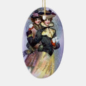  zusters kerstversiering keramisch ornament (Rechts)