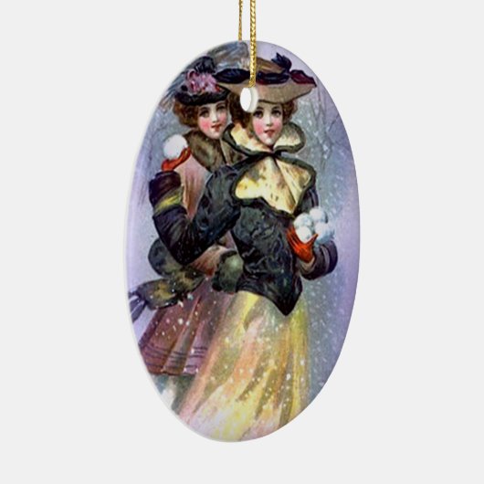  zusters kerstversiering keramisch ornament (Rechts)