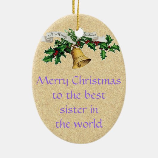 zusters kerstversiering keramisch ornament (Achterkant)