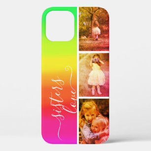 Zusters Liefde Fotocollage Sjabloon Heldere Regenb Case-Mate iPhone Case