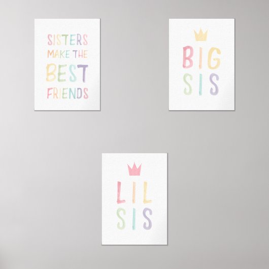 Zusters maken de beste vrienden print set van 3 (Voorkant)