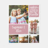 Zusters maken perfecte beste vrienden foto collage fleece deken (Voorkant)