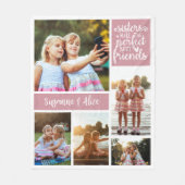 Zusters maken perfecte beste vrienden foto collage fleece deken (Voorkant)