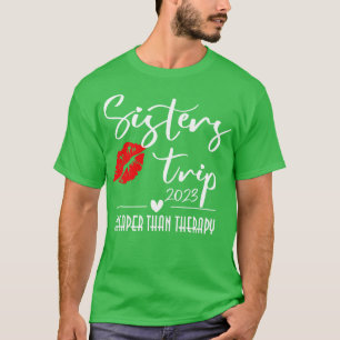 Zusters Meisjes Reis 2023 Vakantie Rode Lippen T-shirt