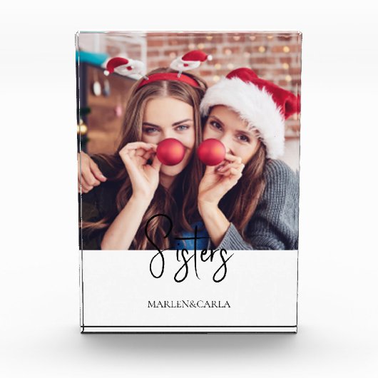 Zusters Moderne Kerstfoto Fotoblokken (Voorkant)