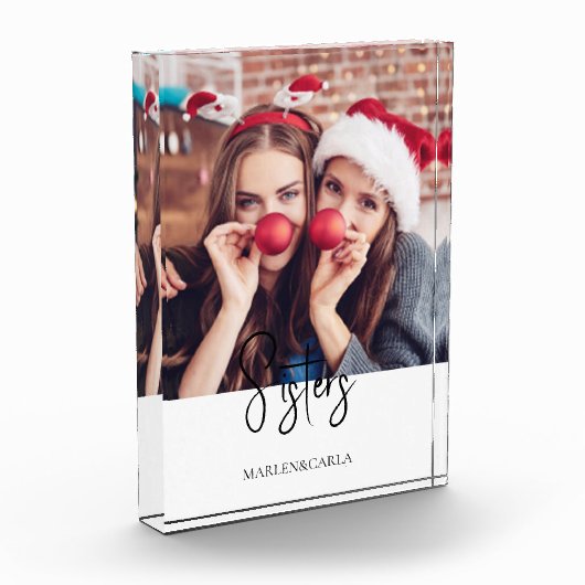 Zusters Moderne Kerstfoto Fotoblokken (Links)