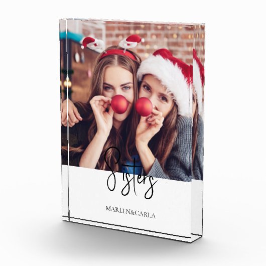 Zusters Moderne Kerstfoto Fotoblokken (Rechts)