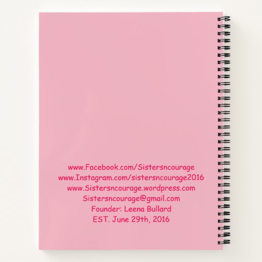 Zusters N-Courage (c) 2016 notebook1 Notitieboek (Achterkant)