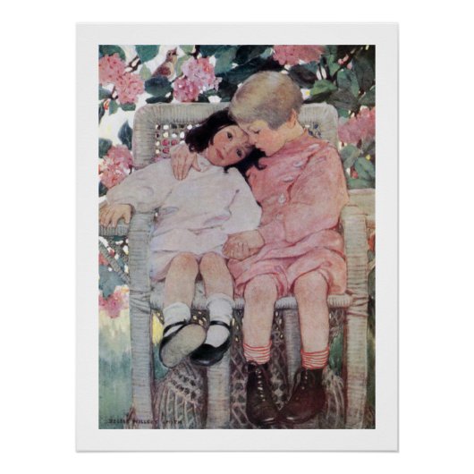 Zusters onder bloesems, Jessie Willcox Smith Perfect Poster (Voorkant)