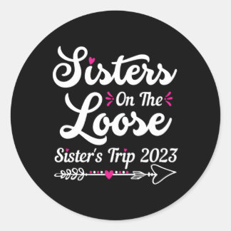 Zusters op de losse zustertrip 2023 ronde sticker
