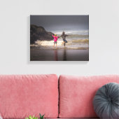 Zusters op een mistige ochtend aan het strand canvas afdruk (Insitu (Woonkamer))