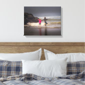 Zusters op een mistige ochtend aan het strand canvas afdruk (Insitu (Slaapkamer))