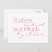 Zusters per geboorte, beste vrienden per keuze - p briefkaart (Voorkant / Achterkant)