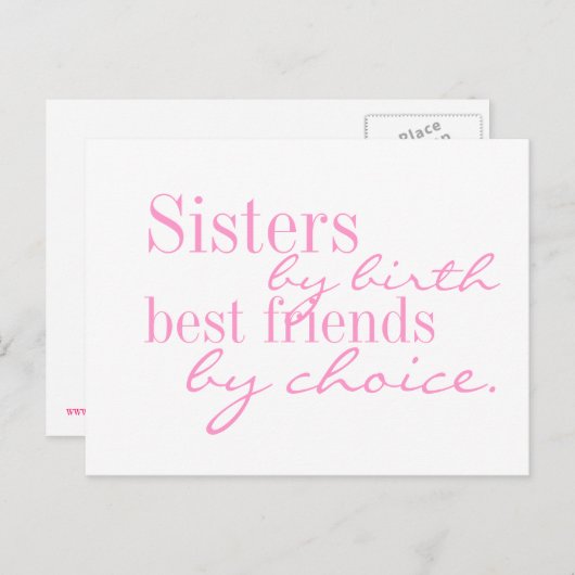 Zusters per geboorte, beste vrienden per keuze - p briefkaart (Voorkant / Achterkant)