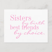 Zusters per geboorte, beste vrienden per keuze - p briefkaart (Voorkant)