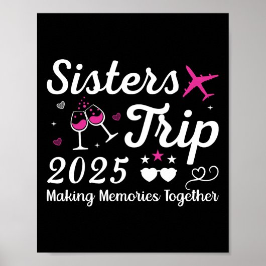 Zusters Reis 2025 Familie Matching Vakantie Liefhe Poster (Voorkant)