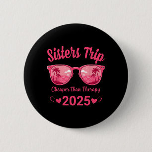 Zusters Reis 2025 Zomer Palm Beach Therapie Vakant Ronde Button 5,7 Cm
