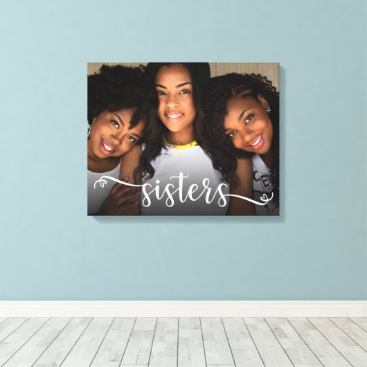 Zusters Script Foto Canvasprint Canvas Afdruk (Insitu (Houten vloer))