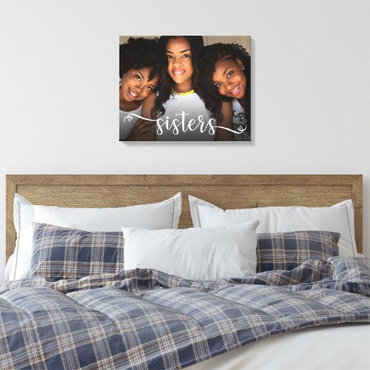 Zusters Script Fotocanvas Print (Insitu (Slaapkamer))