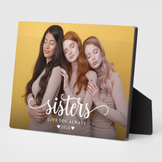 Zusters Script Hart Modern Fotoplaat (Zijkant)