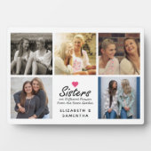 Zusters Script Quote Hot Roze Hart Fotocollage Fotoplaat (voorkant)