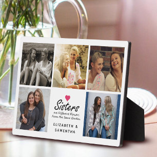 Zusters Script Quote Hot Roze Hart Fotocollage Fotoplaat