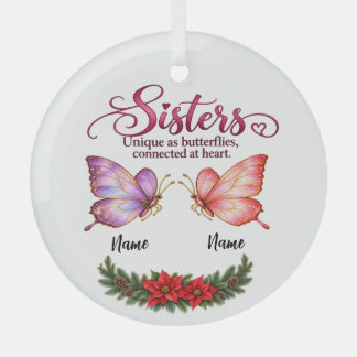 Zusters Siervoorwerp voor Kerstmis Glas Ornament