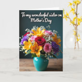 Zusters speciale Moederdag kaart (Gele Bloem)