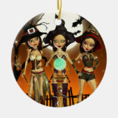 Zusters Three Witch Halloween Round Ornament (Voorkant)
