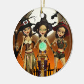 Zusters Three Witch Halloween Round Ornament (Links)