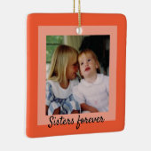 Zusters Two-Tone Sinaasappel ingelijste foto Ornam Keramisch Ornament (Rechts)