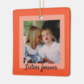 Zusters Two-Tone Sinaasappel ingelijste foto Ornam Keramisch Ornament (Links)