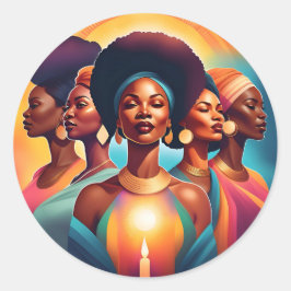 Zusters van de Zon: Macht, Eenheid & Licht Ronde Sticker