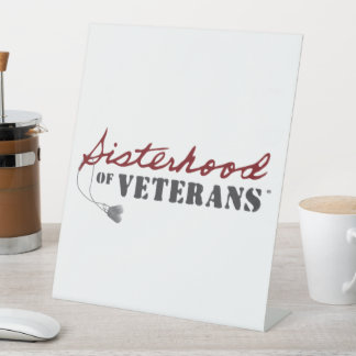 Zusters van Veteranen Militaire Trots Design Reclamebord Met Voetstuk