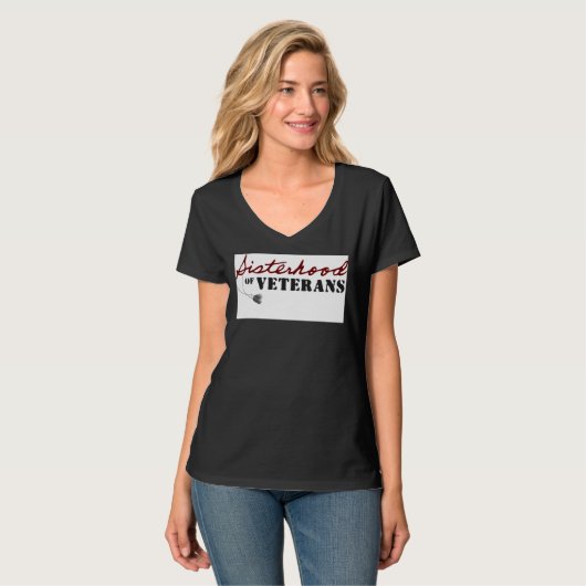 Zusters van Veteranen Militaire Trots Design T-shirt (Voorkant volledig)