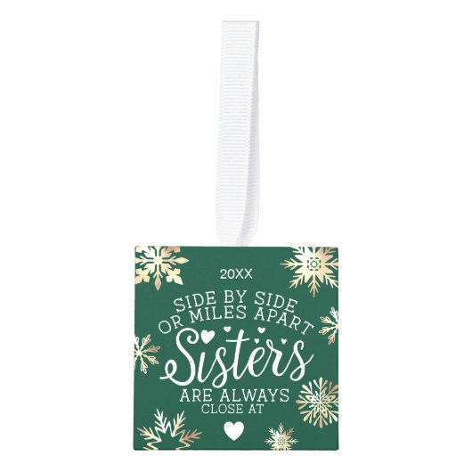 Zusters verbonden op hartfoto Keepomwille Green Decoratie (Voorkant)