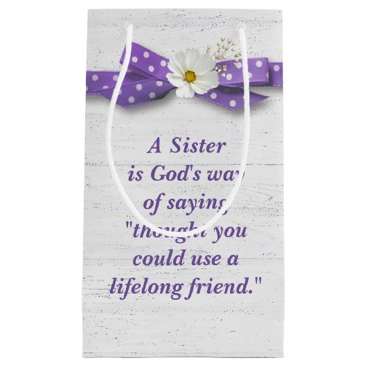 Zuster's verjaardag met Polka Dot Ribbon Klein Cadeauzakje (Voorkant)