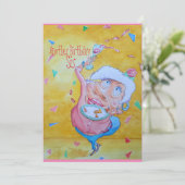 Zusters verjaardagsvieringskaart bedankkaart (Staand voorkant)