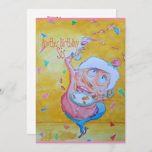 Zusters verjaardagsvieringskaart bedankkaart (Voorkant / Achterkant)