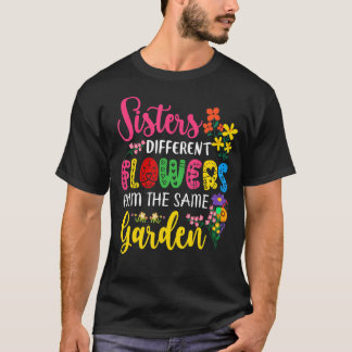 Zusters verschillende bloemen van dezelfde tuinmat t-shirt