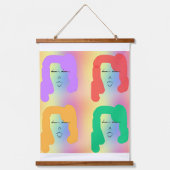 Zusters Vier Gekleurde Haartapijt Hangend Wandkleed (Voorkant)