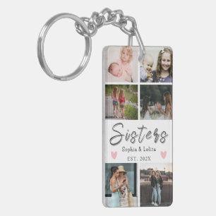 Zusters Voor Altijd – Aangepaste 6 Foto Collage Sl Sleutelhanger