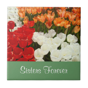 Zusters Voor Altijd cadeaus Tegeltjes Kunst Tulp B