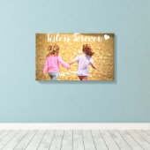 Zusters Voor Altijd Foto Sjabloon Ingepakt Canvas  Afdruk (Insitu (Houten vloer))