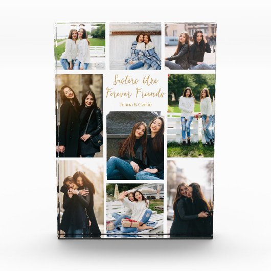 zusters voor altijd vrienden collage aangepaste of fotoblokken (Voorkant)
