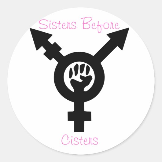 Zusters voor Cisters Transfeministische Sticker (Voorkant)